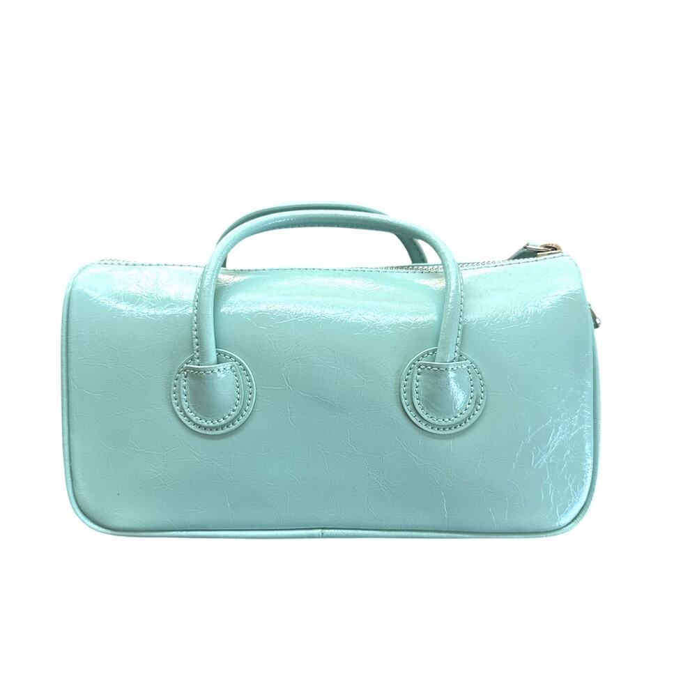Marge Sherwood Crinkled Leather Bag in Aqua Blue Small Minimal